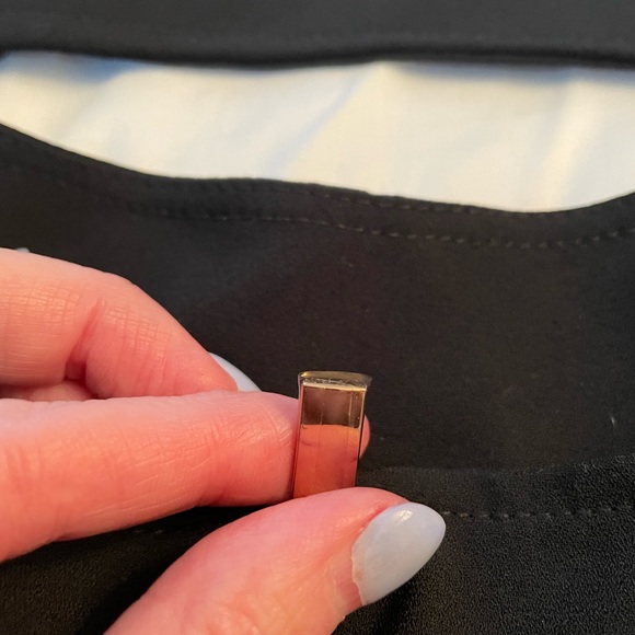 Vintage Cache Fit and Flare Dress in Black with Gold Mirror Plate Belt Size 10 - Picture 9 of 15